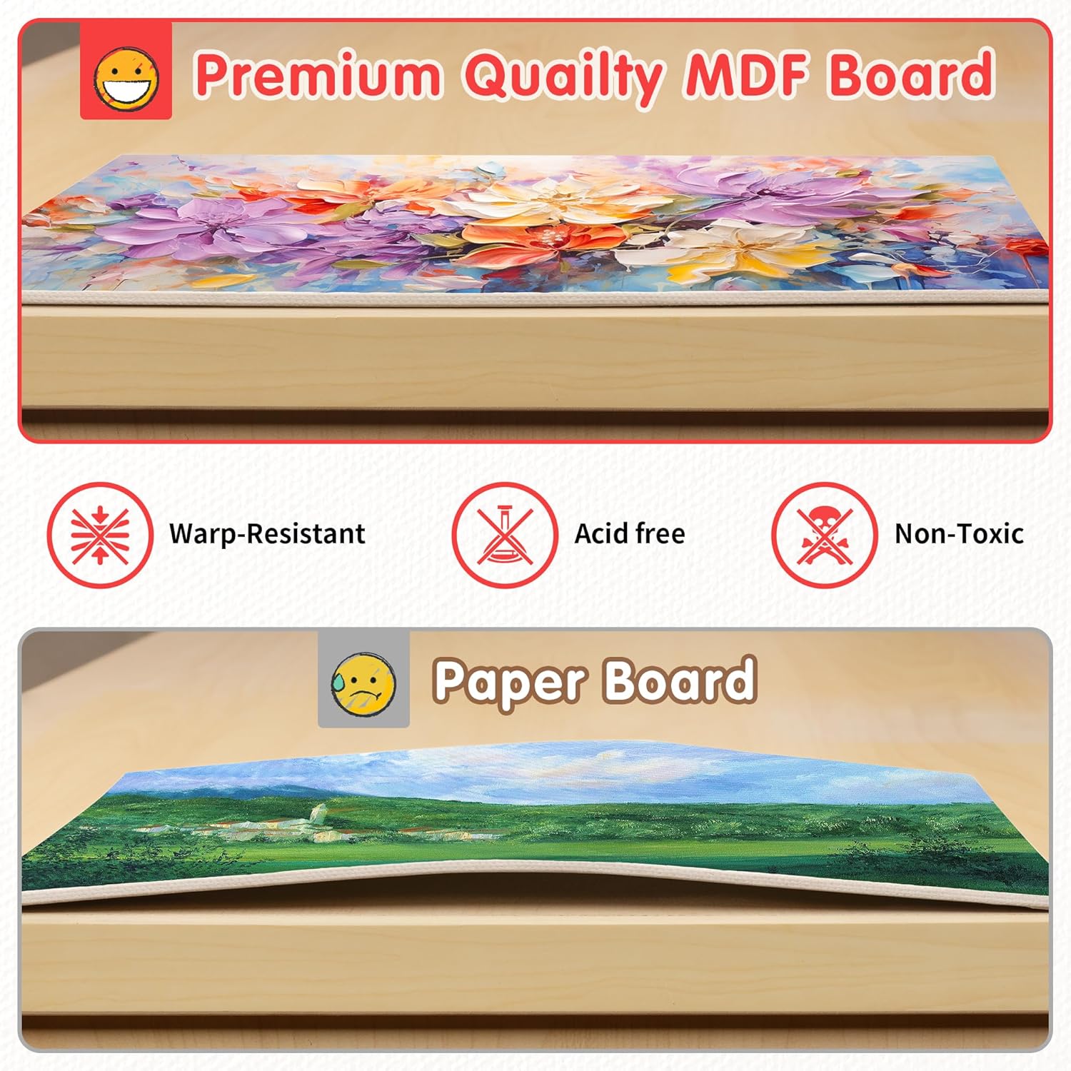 FIXSMITH Canvas Boards for Painting 11x14 Inch, Super Value 4 Pack Paint Canvases, White Blank Canvas Panels, 100% Cotton Primed, Painting Art Supplies - Image 4