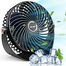 KICLBD USB Mini Ventilateur Bureau à 5 vitesses, portable et ultra-silencieux,Réglable à 360° Ventilateur pour maison,bibliothèque,Voiture,Camping en Plein