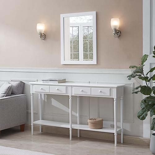 Miniatura 8 de Design House 547216-WHT Shorewood - Decoración de pared rectangular con marco de madera tradicional, para sala de estar, dormitorio, espejo de