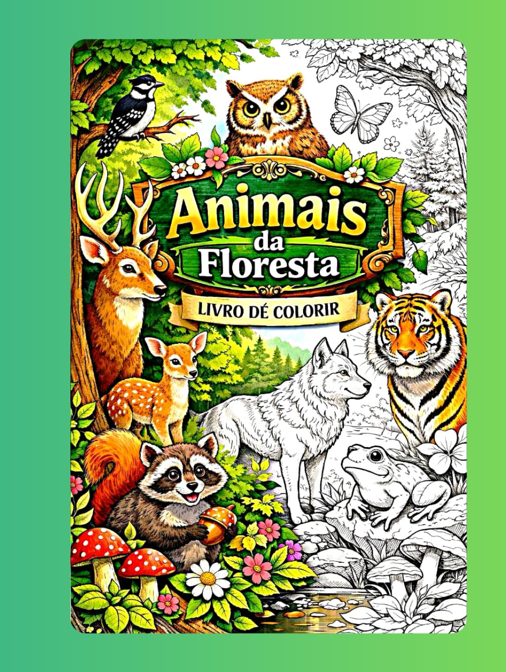 Animais da floresta livro de colorir