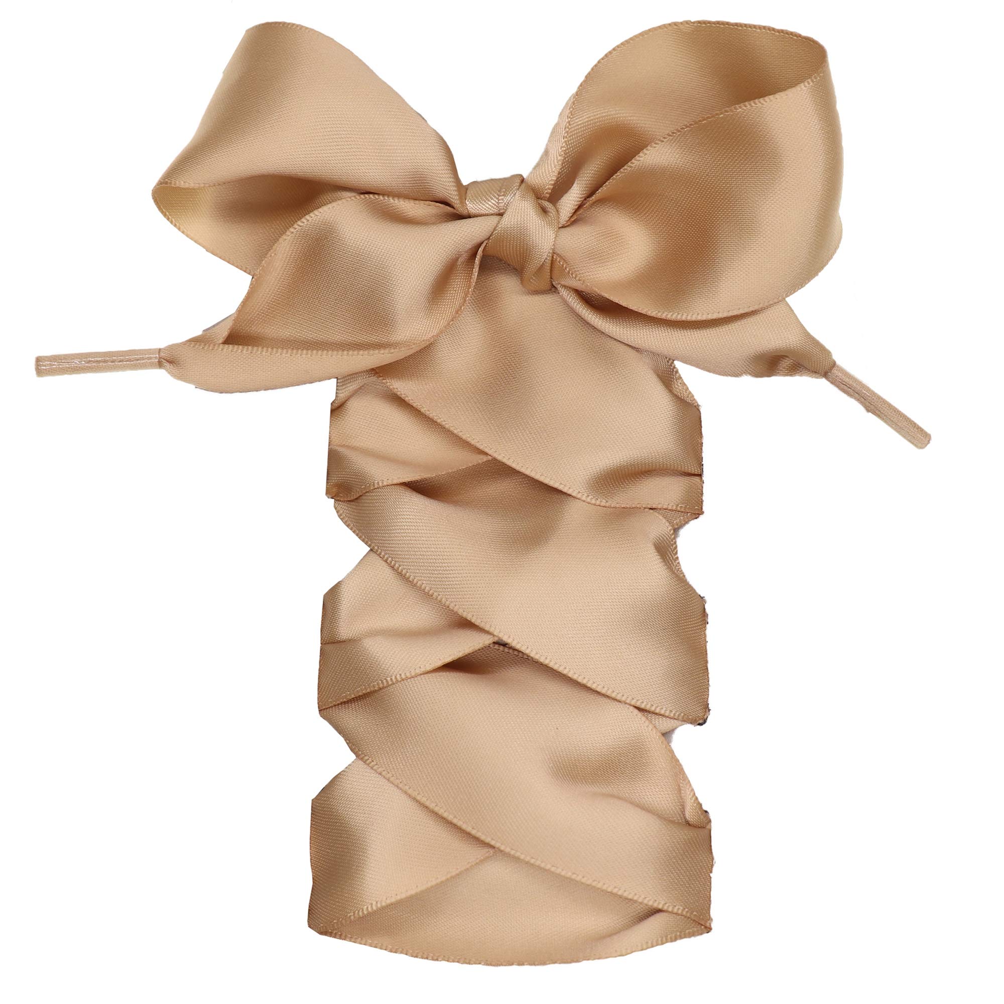 COOL LACE Satin Ribbon Flat Shoelaces for Sneakers - 10 Colors 6 Sizes 32mm Wide Premium Replacement Laces - 1 Pair Pack