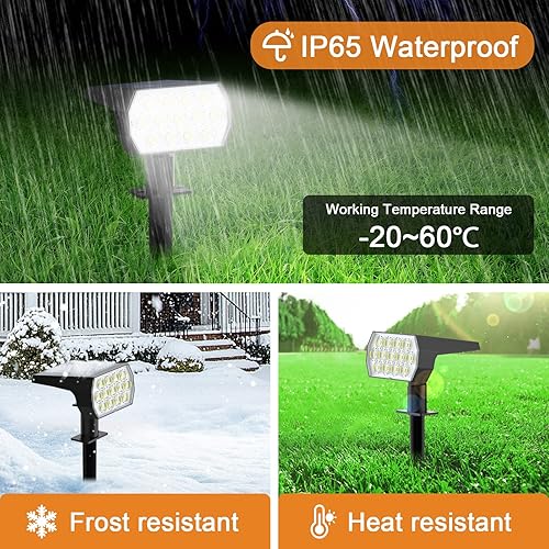 Miniatura 9 de WELALO Luces solares con sensor de movimiento para exteriores, 3 modos4 paquetes188 LED Luces de inundación impermeables IP65 para valla, porche,