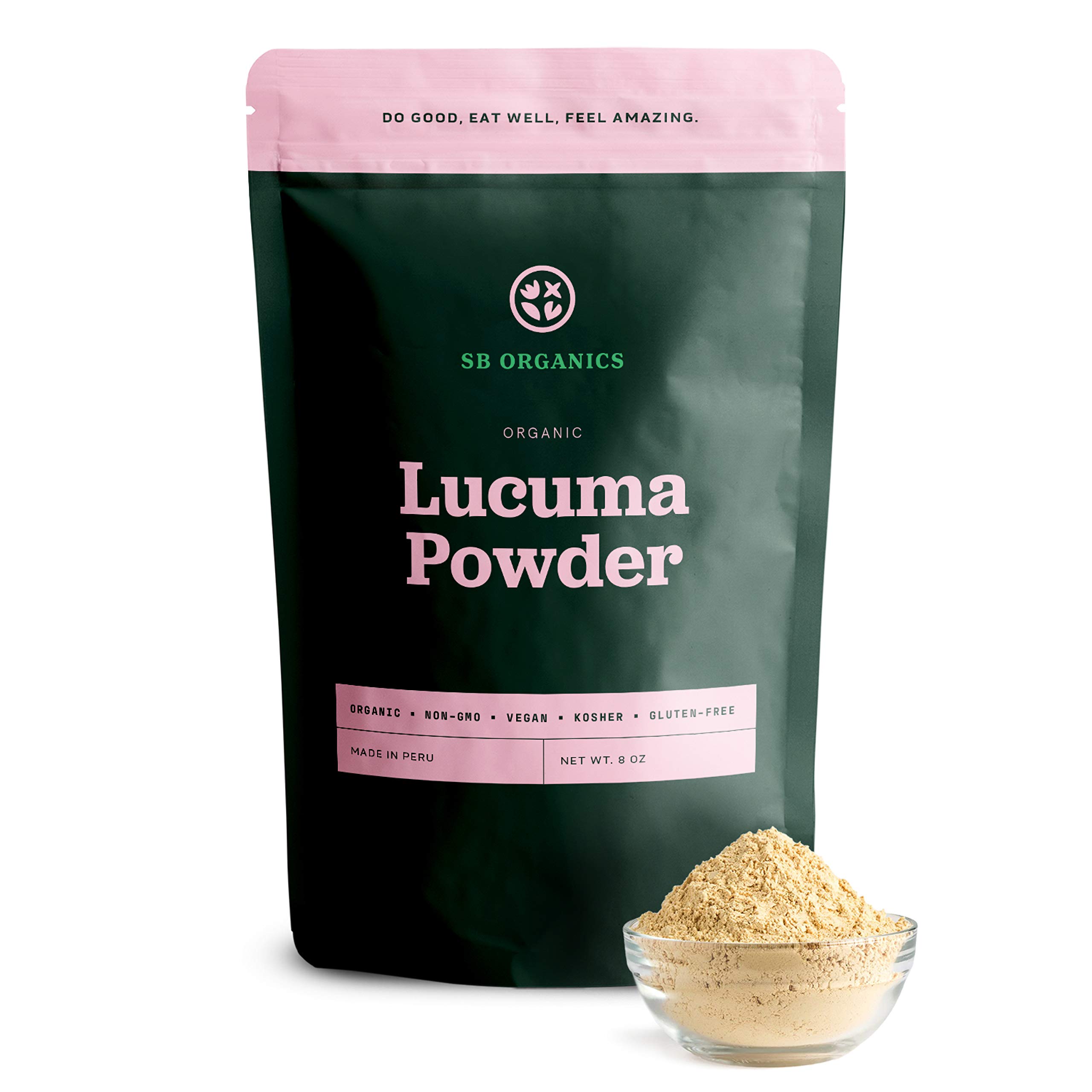 Sun Bay Foods Lucuma Powder from Peru - Natural Sweetener Sugar Substitute - Non-GMO Vegan Low Carb - Free of Gluten, Dairy, and Soy - 8oz.