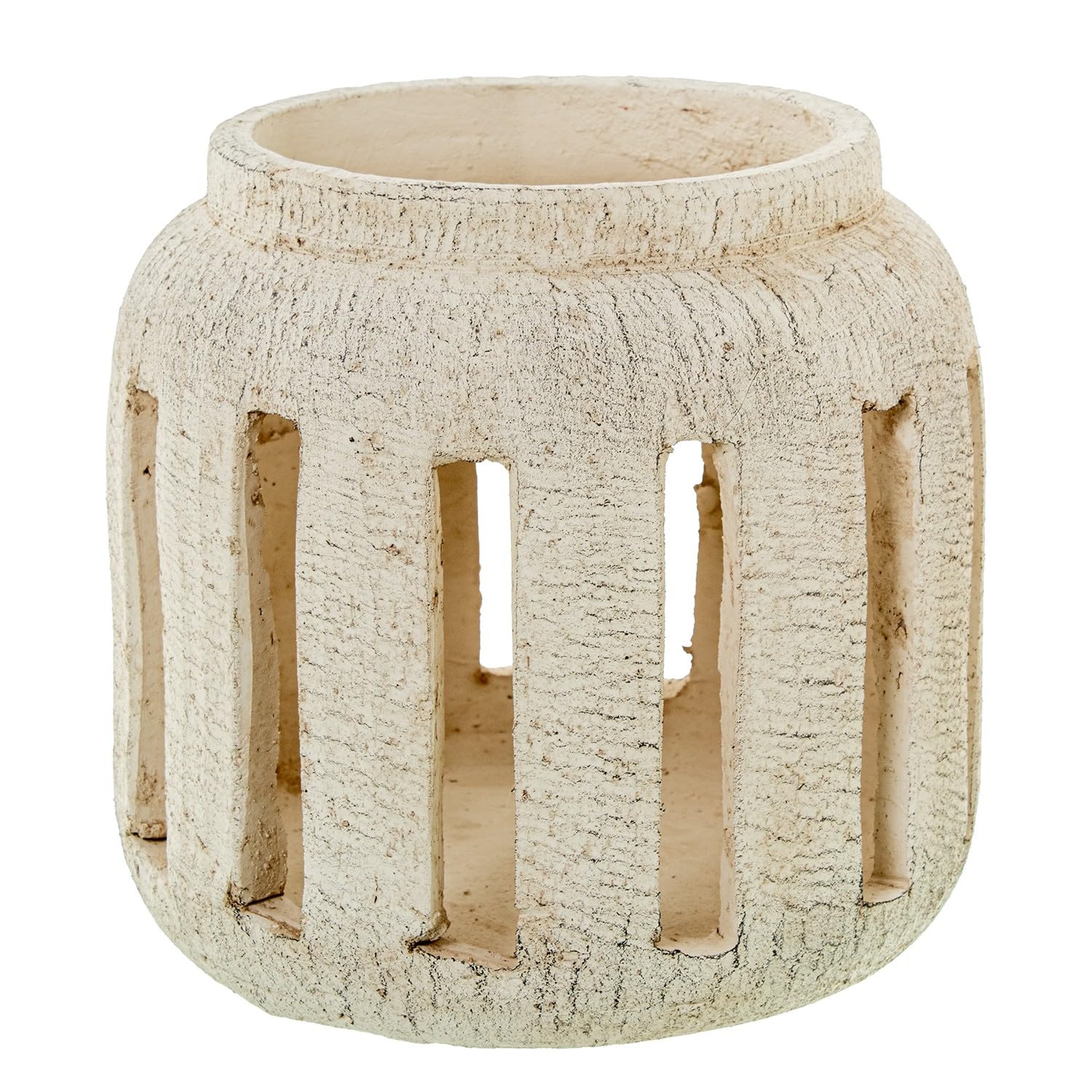 DRW Portacandele in ceramica in bianco 27x27x24cm