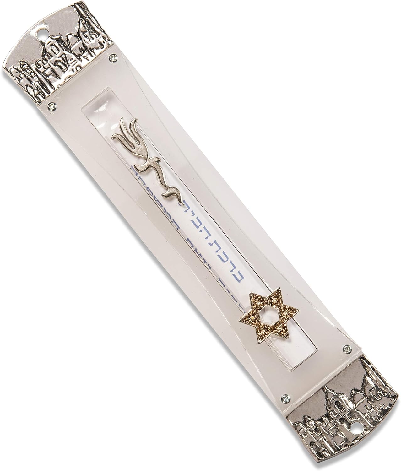 Acrylic Klaf 12 Jewish Mezuzah Scroll Case Judaica Gift with