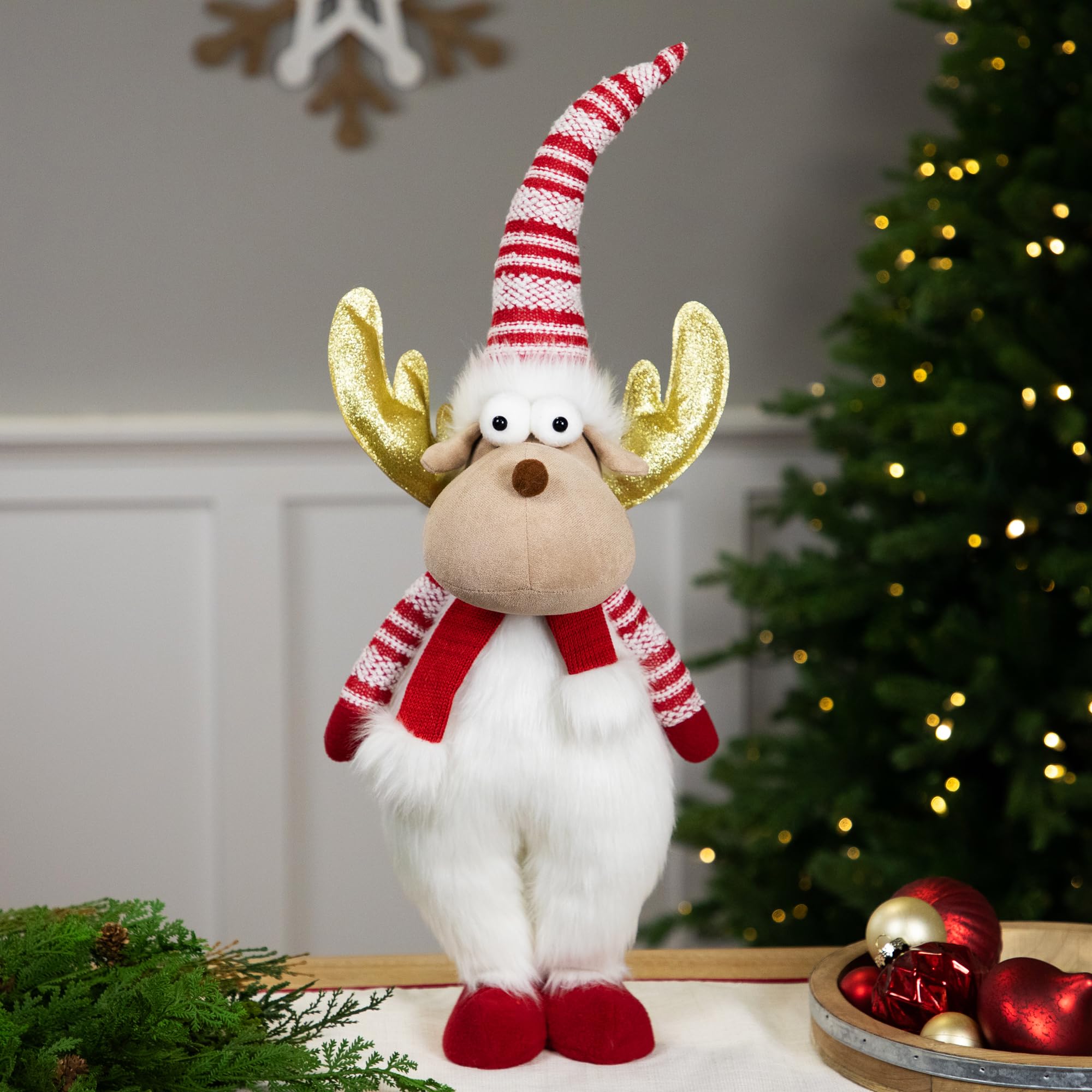 Amazon.com: Northlight Standing Plush Moose Christmas Figure with