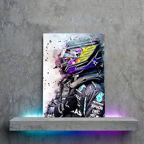 Miniatura 5 de AAHARYA Lewis Hamilton F1 - Póster de auto para decoración de pared (7) pósteres e impresiones de pintura en lienzo, cuadros artísticos de pared