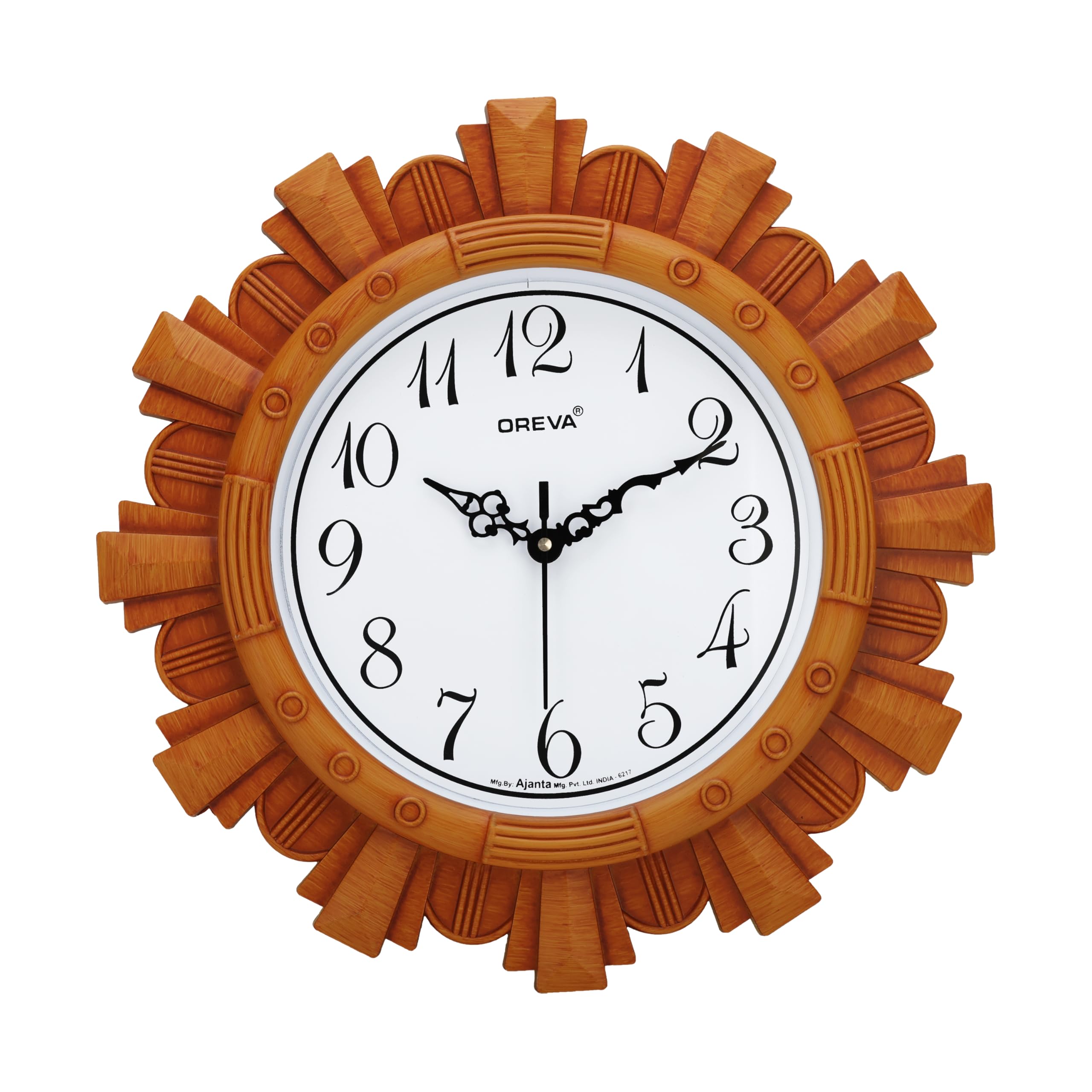 Ajanta Quartz Plastic Vintage Wall Clock (Brown, 32 x 4 x 32 cm)