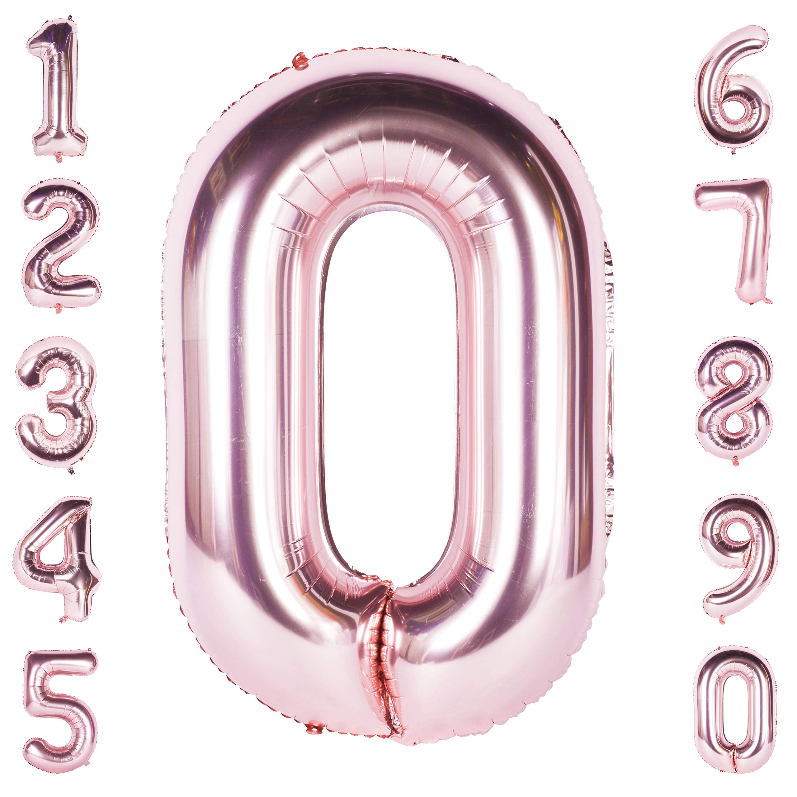 Red 0 balloon 40 Inch Giant Helium Foil Number 0 to 9 Red Balloon Birthday Wedding Party Digital Decorations (Number 0) — view 290