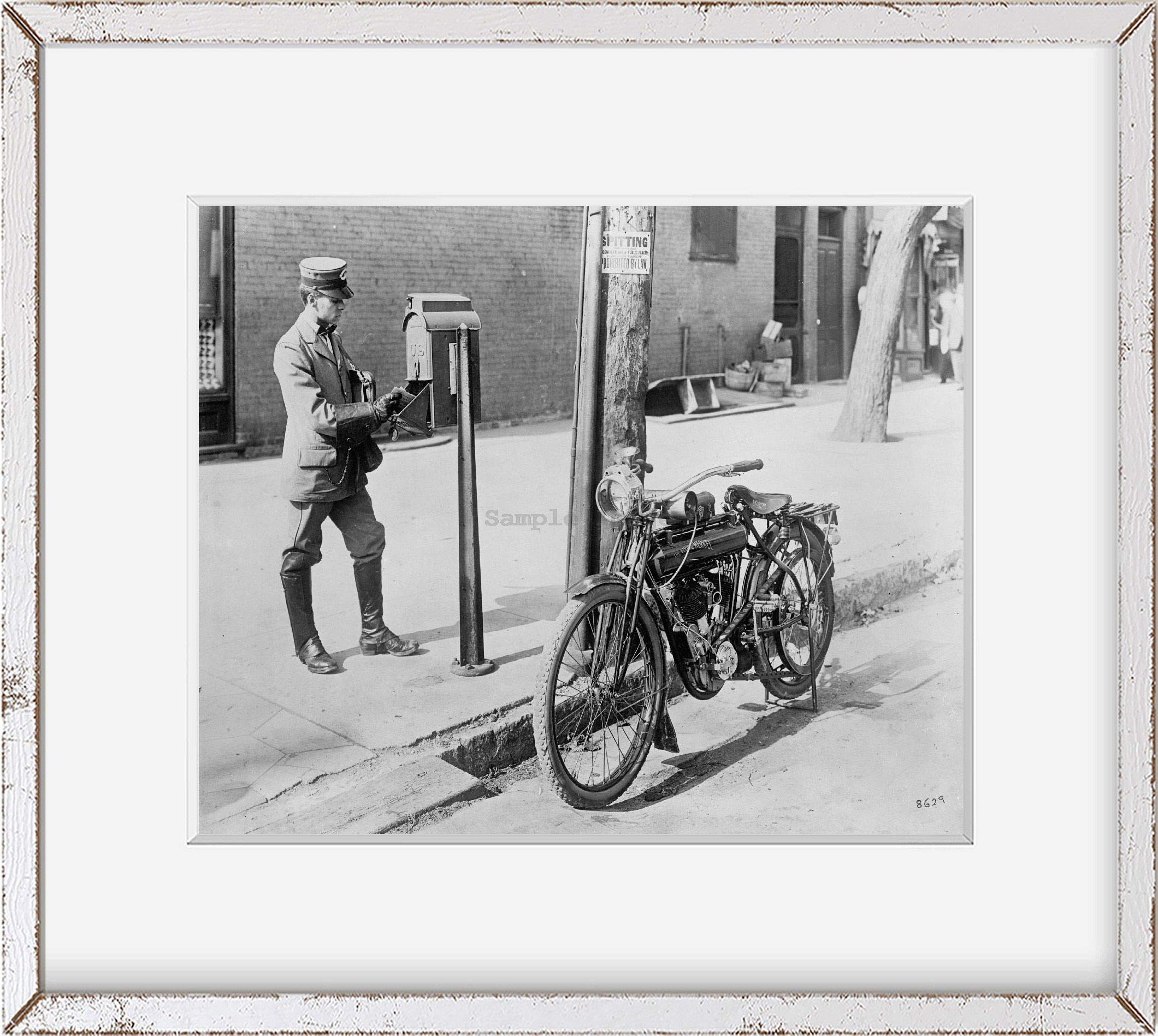 Amazon.co.jp: 1900年代初期アメリカ郵便配達人& Motorcycle