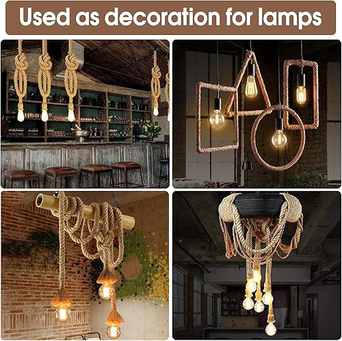 Miniatura 7 de Cuerda de yute (1 pulgada x 100 pies), cuerda de manila trenzada de 0.98 pulgadas de grosor, cuerda gruesa natural resistente para cama oscilante,