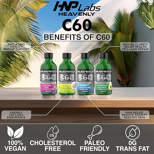 Miniatura 2 de HNP Labs Aceite de aguacate C60 orgánico prensado en frío  Aumenta la energía, claridad mental, disminuye el envejecimiento de forma natural y