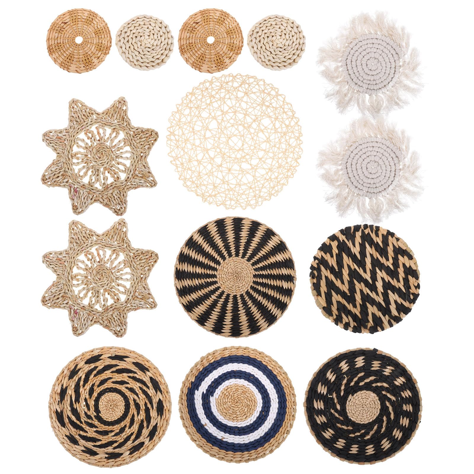 TOPPERFUN Gewebtes Wandkörbe-Set, Boho, Bauernhaus, Rattan-Dekor
