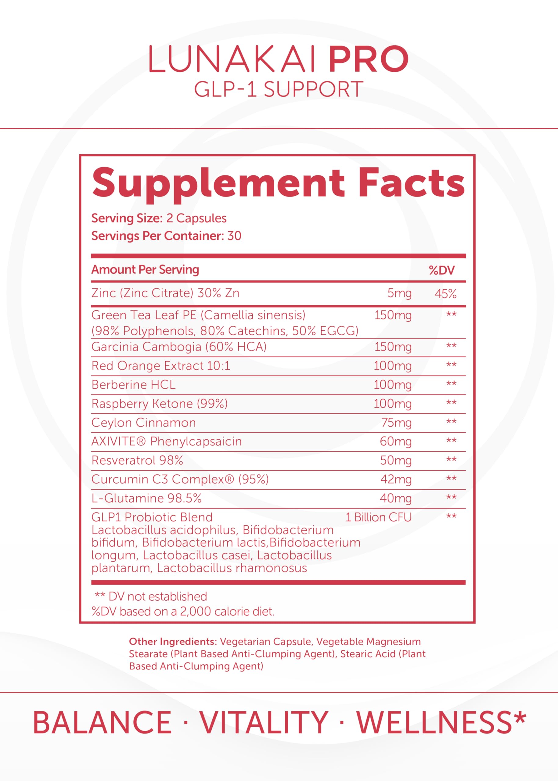 Lunakai USA Made GLP-1 Supplement - Natural GLP 1 Support with Probiotics & Resveratrol – Supports Weight Management, Cravings & Metabolism, 60ct — Amazon image 6