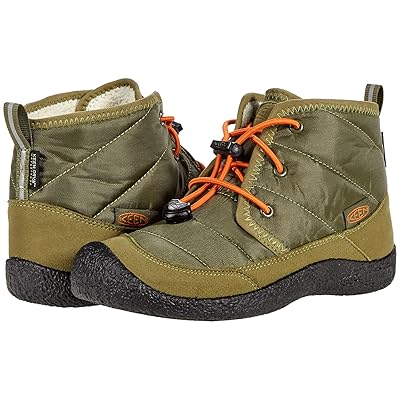 KEEN Kids Howser II Chukka Waterproof (Little Kid/Big Kid) Kids Shoes Capulet Olive/Russet Orange