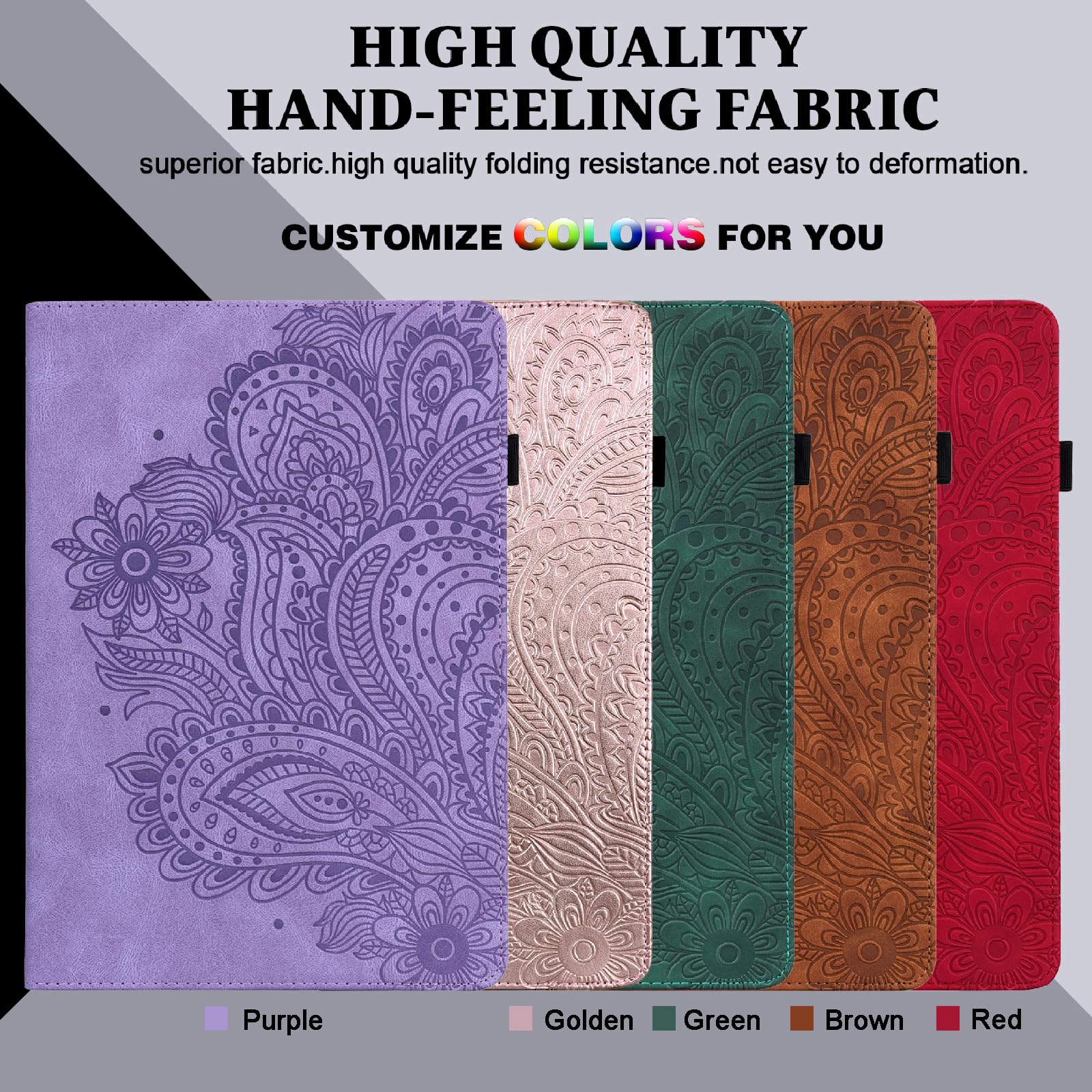 BOLELAW Étui pour Samsung Galaxy Tab A9 Plus 11" 2023 avec Stylo, Étui à Rabat en Cuir, Support Portefeuille, Porte-Stylo, Étui de Protection pour Tablette pour Galaxy Tab A9 Plus, Rouge