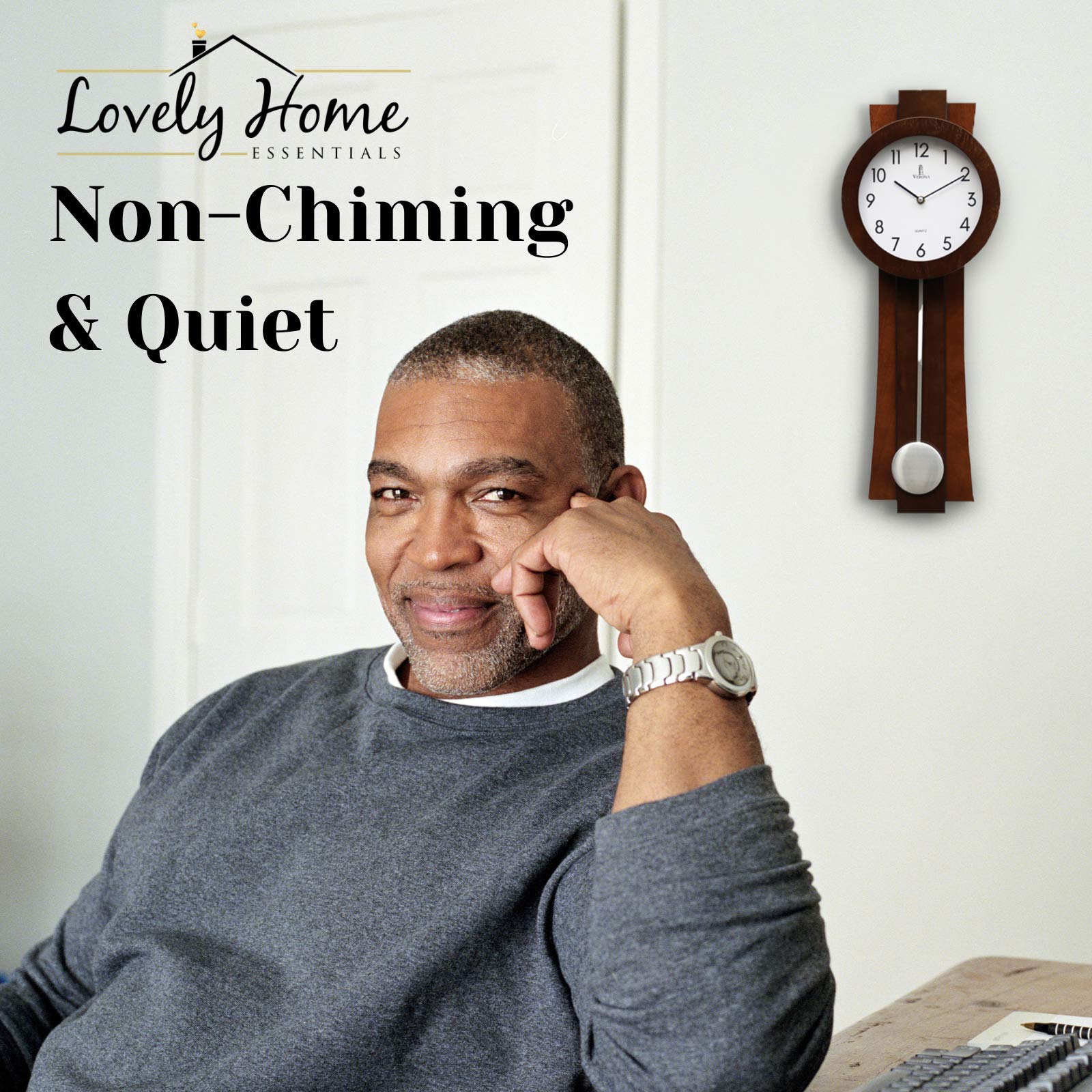 Pendulum Wall Clock Battery Operated Quartz Wood Pendulum Clock