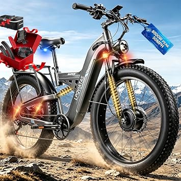 8000W-Peak-Dual-Motor-Electric-Bike for Adults,52V 30Ah Battery Max 50MPH