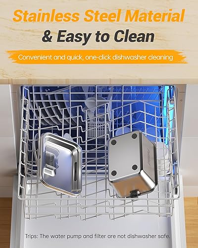 Miniatura 7 de Fuente de agua para perros grandes de 2 galones264 onzas, dispensador de agua para mascotas de gran capacidad, fuente de agua de acero inoxidable,