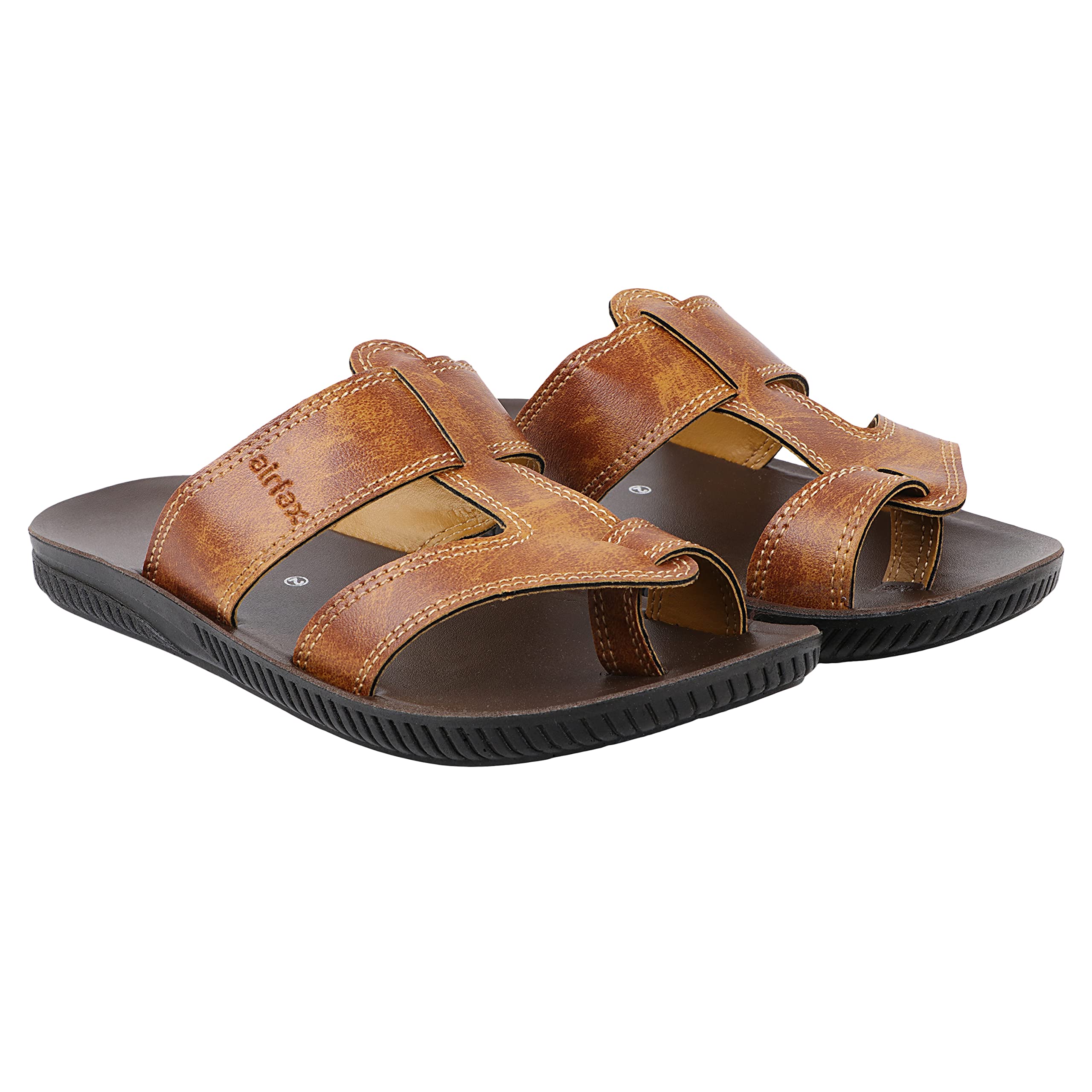 AIRFAX Unisex Child Kids Trendy Stylish Lightweight Soft & Comfortable Regular fit Everyday Use Indoor Outdoor Slip-On Casual with PU Sole Flip-Flop Slippers for Boys and Girls (VALOR_TAN_8_KID) (B0BX6NRYZW) Amazon Price History, Amazon Price Tracker