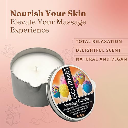 Miniatura 10 de Gourmet Collection Piña Colada - Vela de masaje para parejas, hidratante e hidratante para el cuidado de la piel, aceites de masaje corporal,