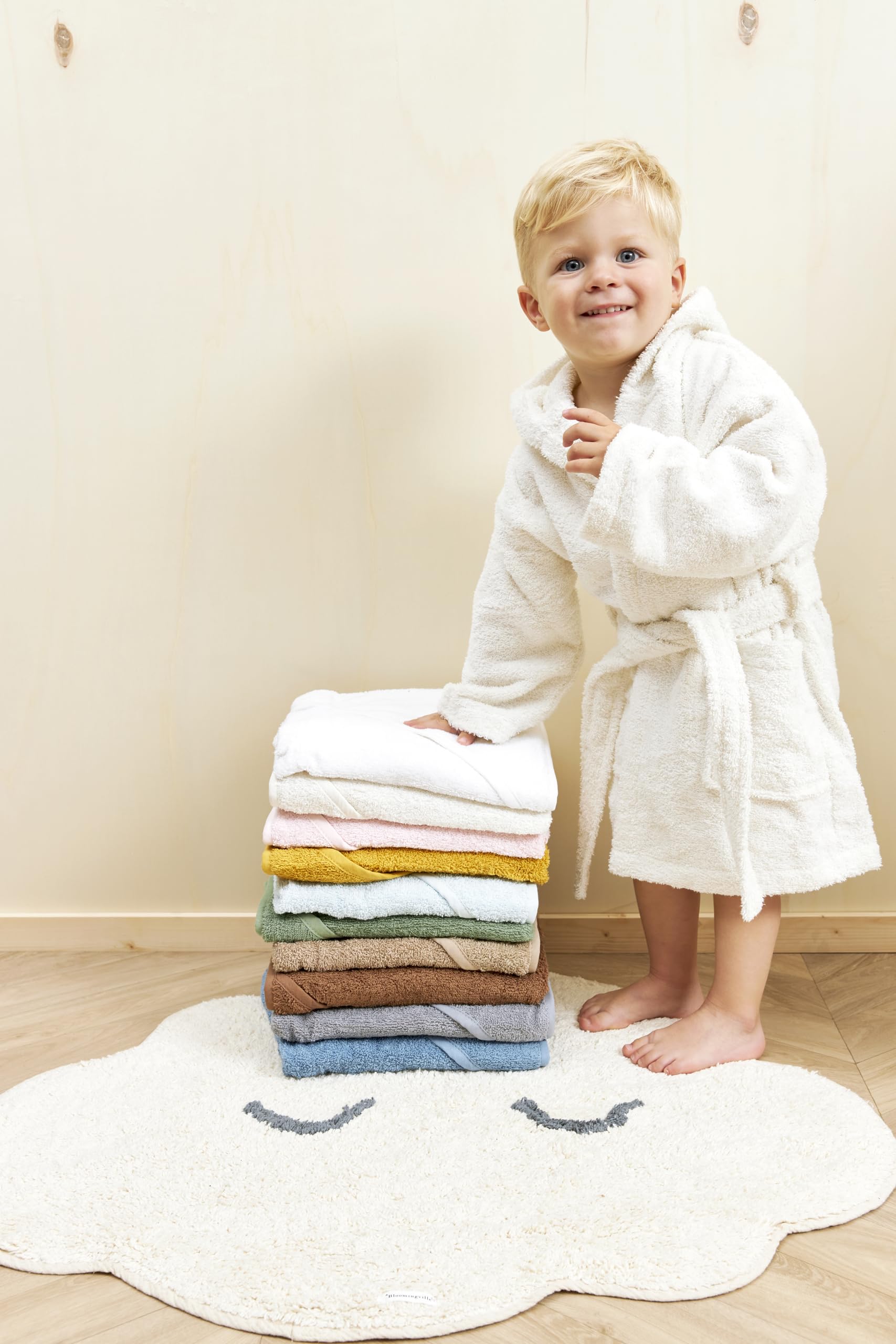 MEYCO Asciugamano con cappuccio in spugna Baby Uni, asciugamano da bagno (in 100% cotone, meravigliosamente morbido, di alta qualità, assorbe l'umidità, dimensioni: 75 x 75 cm), bianco sporco