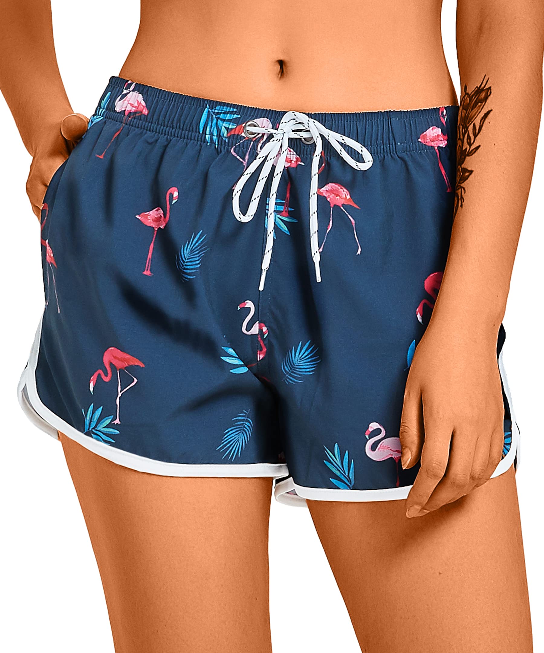 APTROWomen Swim Shorts Board Shorts Swimming Surf Beach Shorts Bikini Bottoms Quick Dry Ladies Swim Trunks