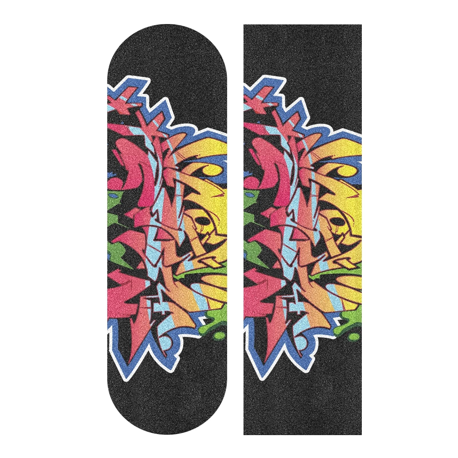 Bolaz Skateboard Grip Tape Sheet Design Deck Sandpaper Graffiti Hip-Hop Doodle Longboard Griptape Non Slip Tape 33.1 * 9.1 Inch Waterproof Scooter Grip Tape boy