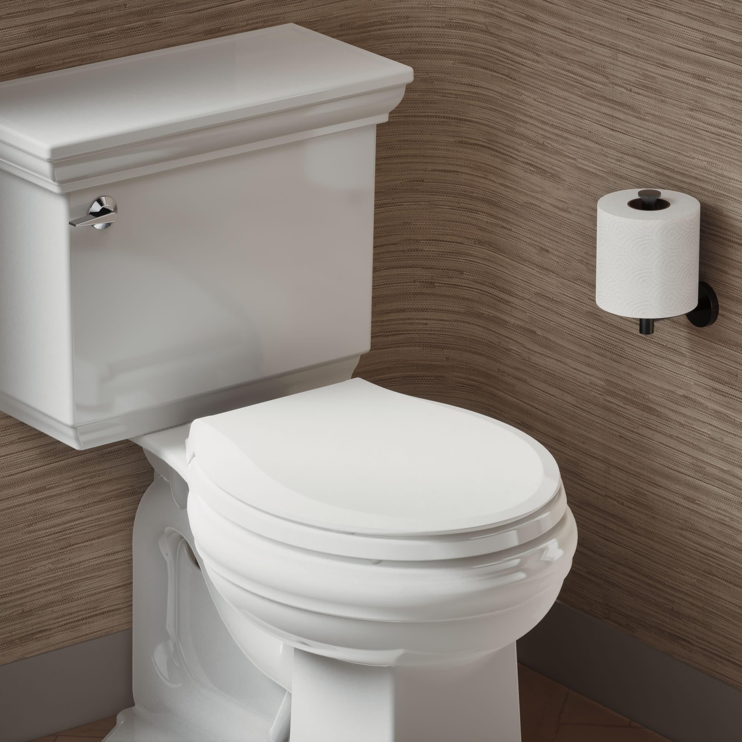 Condition photo showing New/Like New for kohler 4639-rl-0 cachet readylatch round toilet seat soft close, white