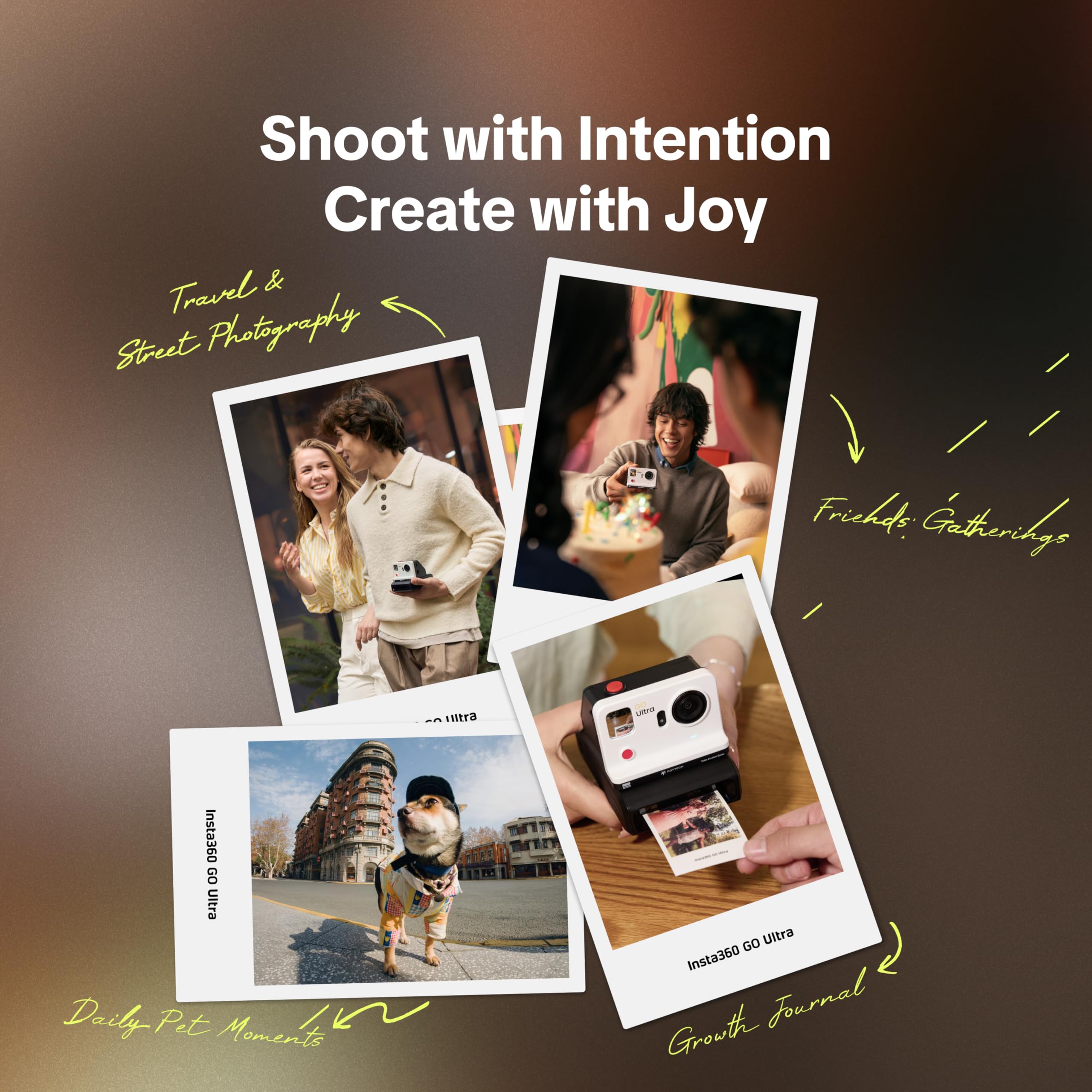 PGYTECH FunCam Kit Imprimante Photo pour Insta360 GO Ultra, Pack Impression Créative avec Coque Magnétique, Imprimante de Poche HD 300dpi et 10 Papiers Photo