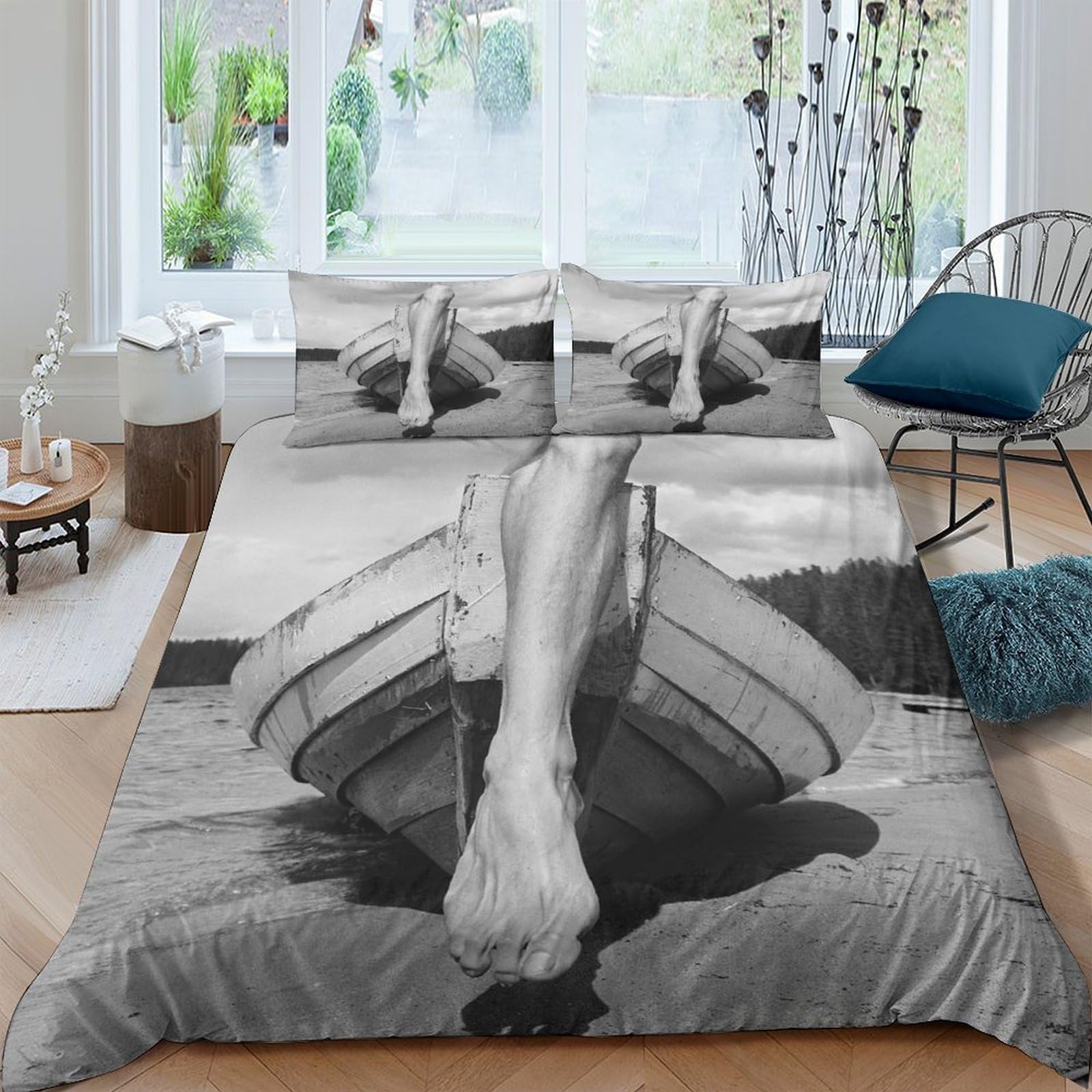 Housses de couettes style photo artistique IOFEER pour une chambre moderne et colorée