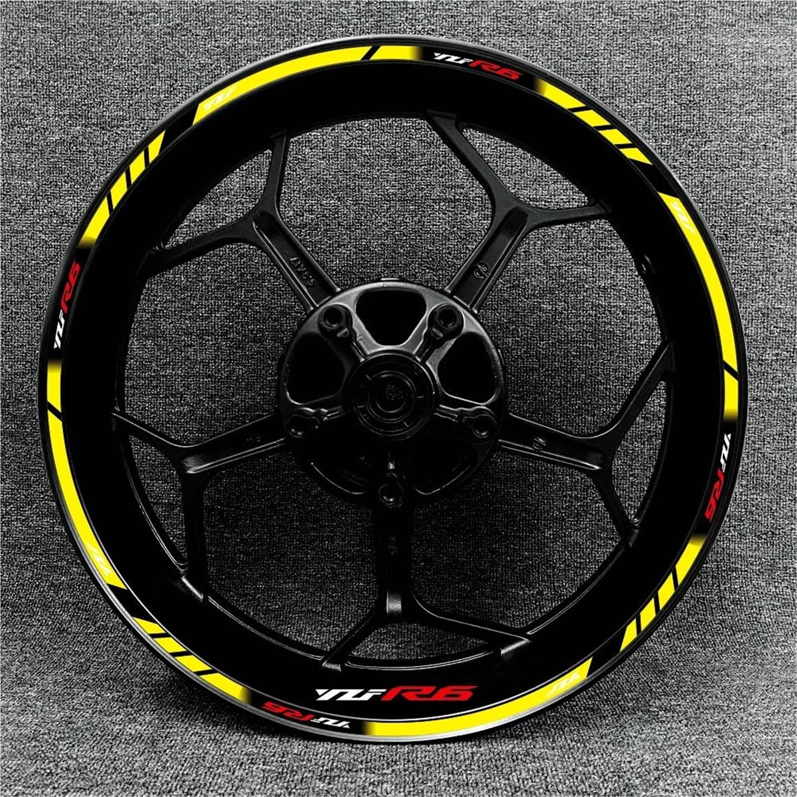 Motorrad-Radnabenaufkleber Motorrad-Radaufkleber Für Yamaha YZF R6 YZF-R6 YZFR6 Felgenaufkleber Radnabenaufkleber Reflektierende Radaufkleber Felgenrandaufkleber(Farbe 19)