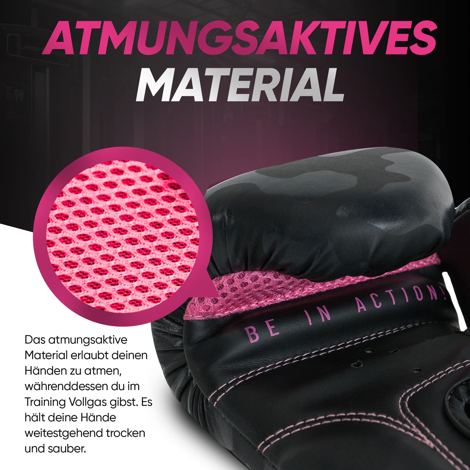 MADGON Premium Boxhandschuhe Damen - Frauen Kickboxhandschuhe für Kampfsport, MMA, Sparring, Muay Thai, Boxen - 10oz