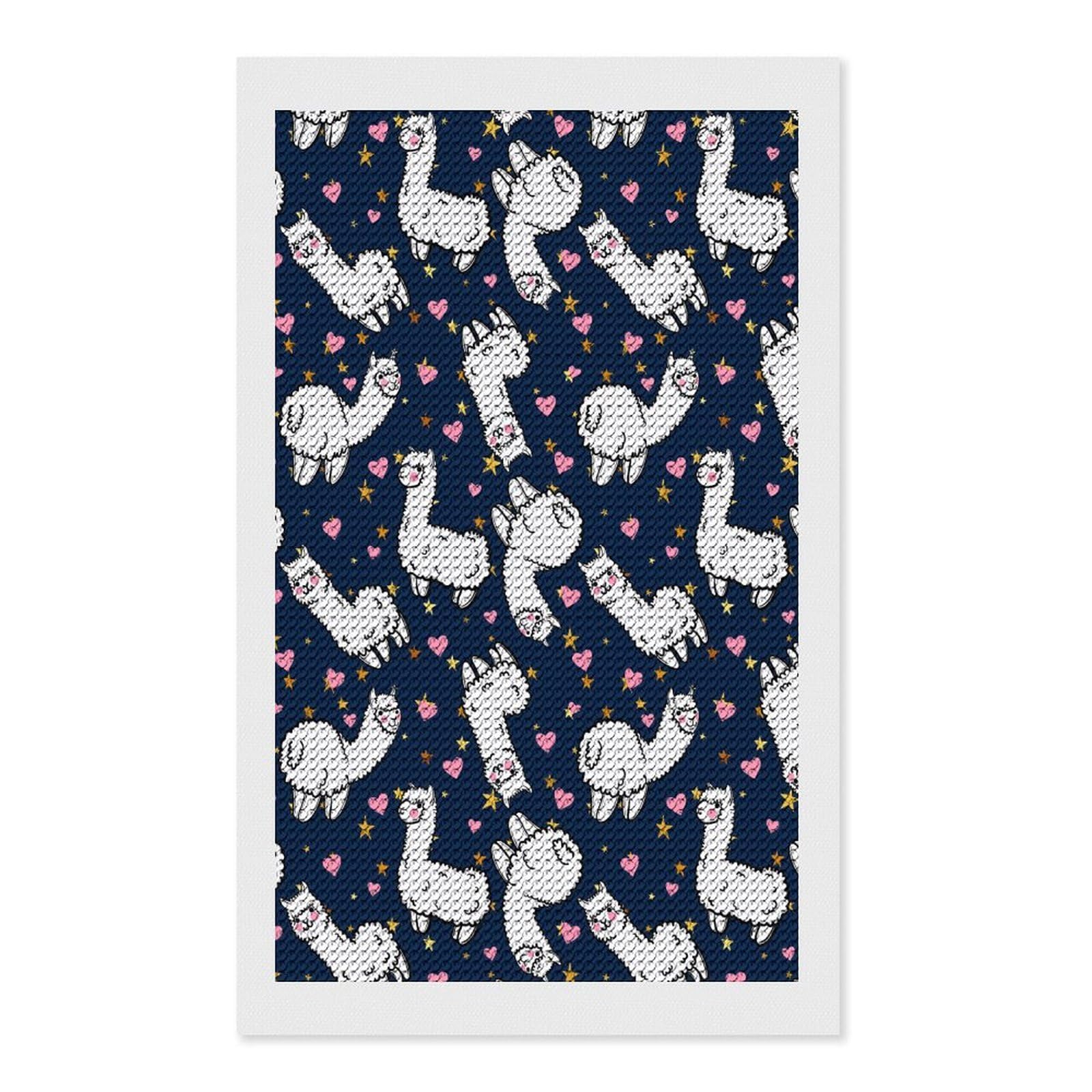 Nclqvjxzkhw Style Cute Alpaca Heart Diamond Art Painting For Adult Round Diamonds Pictures Arts Crafts Home Wall Decor 12"X20"