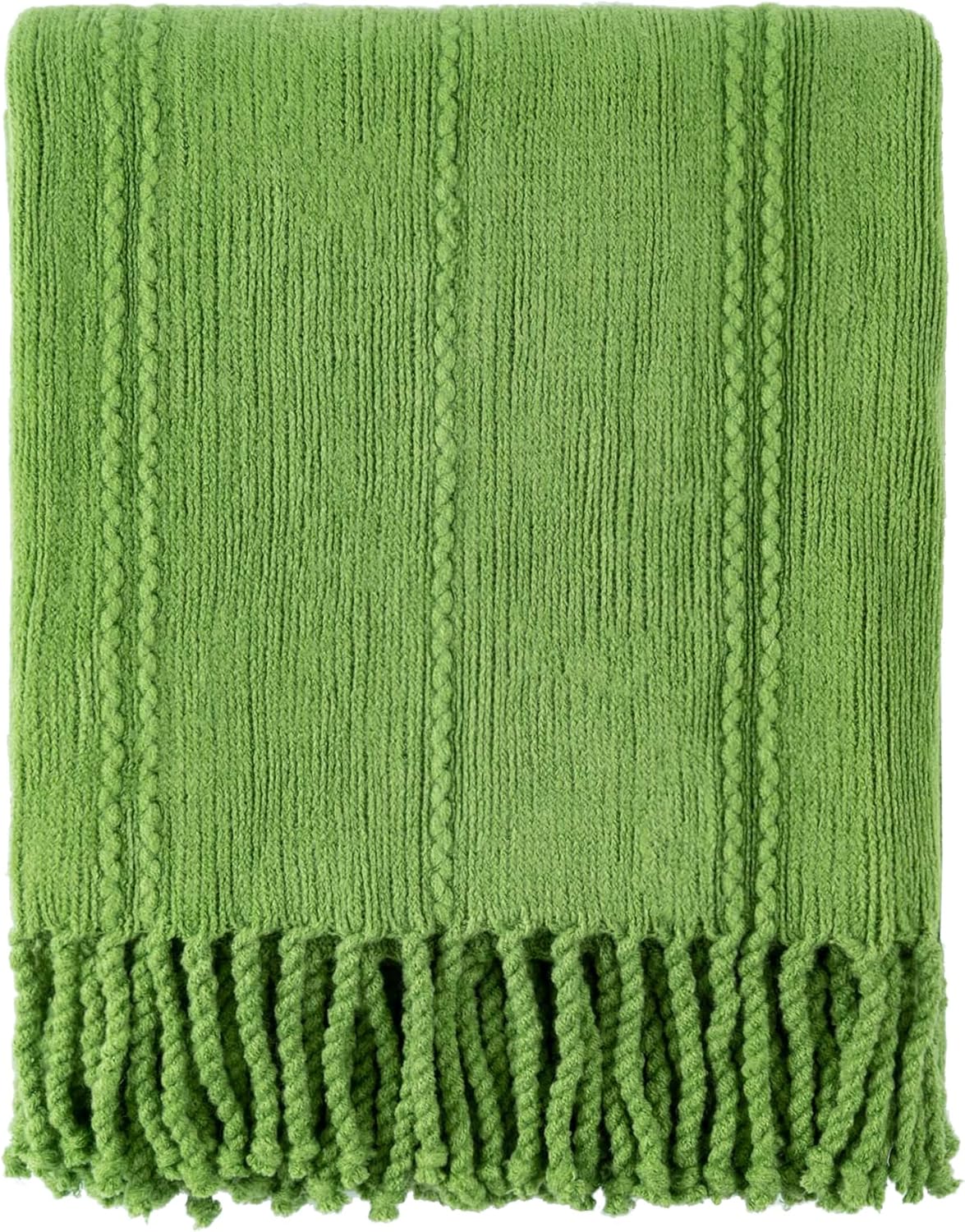BATTILO HOME Rich Grass Green Throw Blanket Decorative