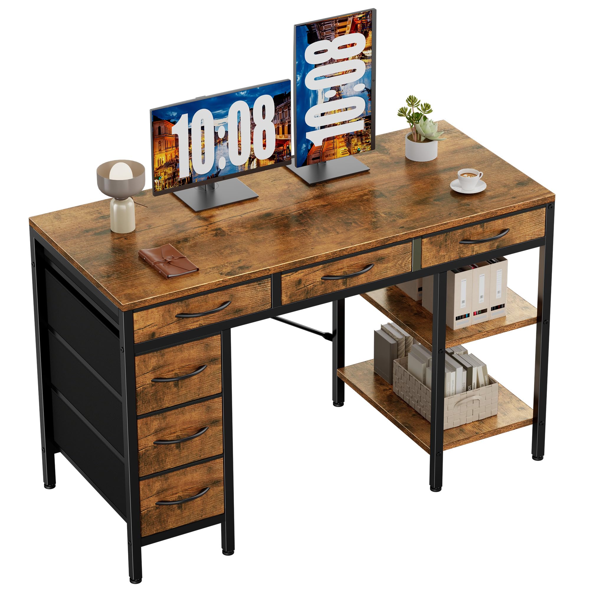 Computer Desk with Storage Drawers 47"