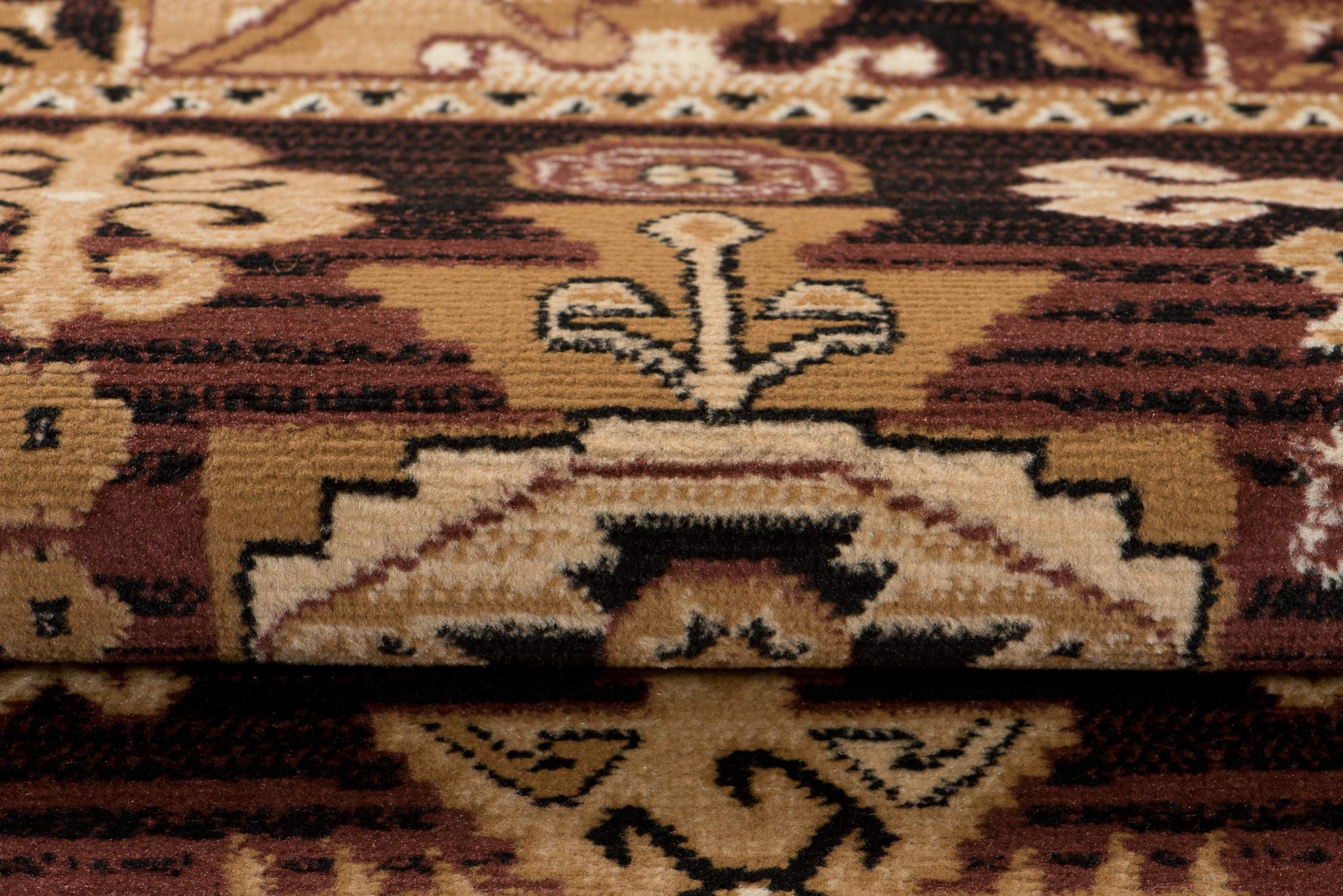 Carpeto Rugs Tappeto Orientale Salotto a Pelo Corto Marrone 140 x 200 cm Classico Persian Design