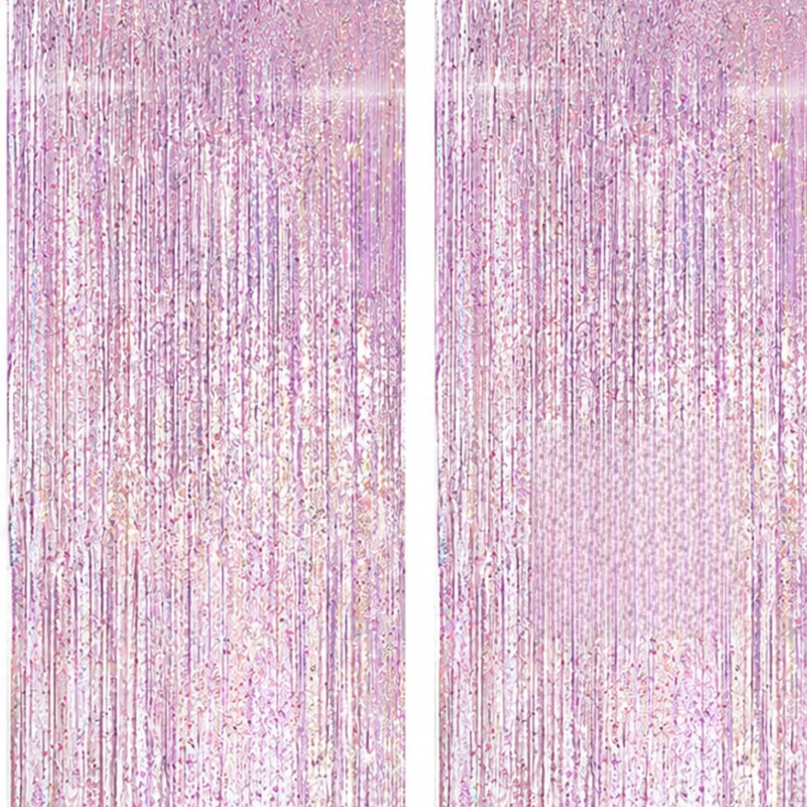 SUSWIM【4枚セット】タッセルカーテン キラキラ パーティーグッズ 100cm*200cm 誕生日 飾り 結婚式 舞台 空間デコレーション フォトブース