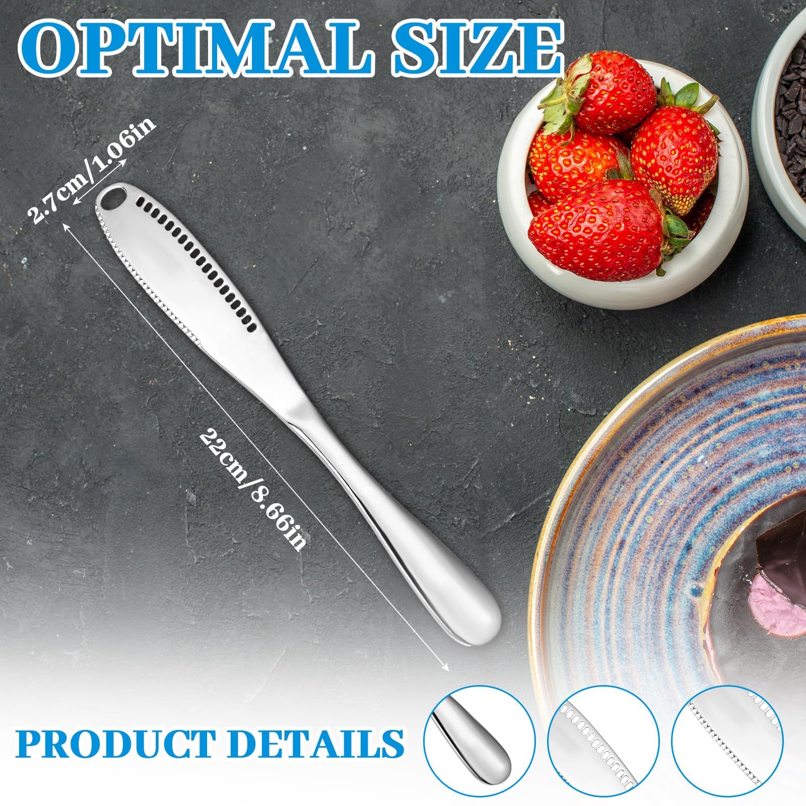 Cuchillo de Mantequilla,2 PCS 3 en 1 Esparcidores de Mantequilla de Acero Inoxidable Rallador de Crema Multiusos Utensilios de Cocina para Rebanar Pan Queso Y Cortar Crema