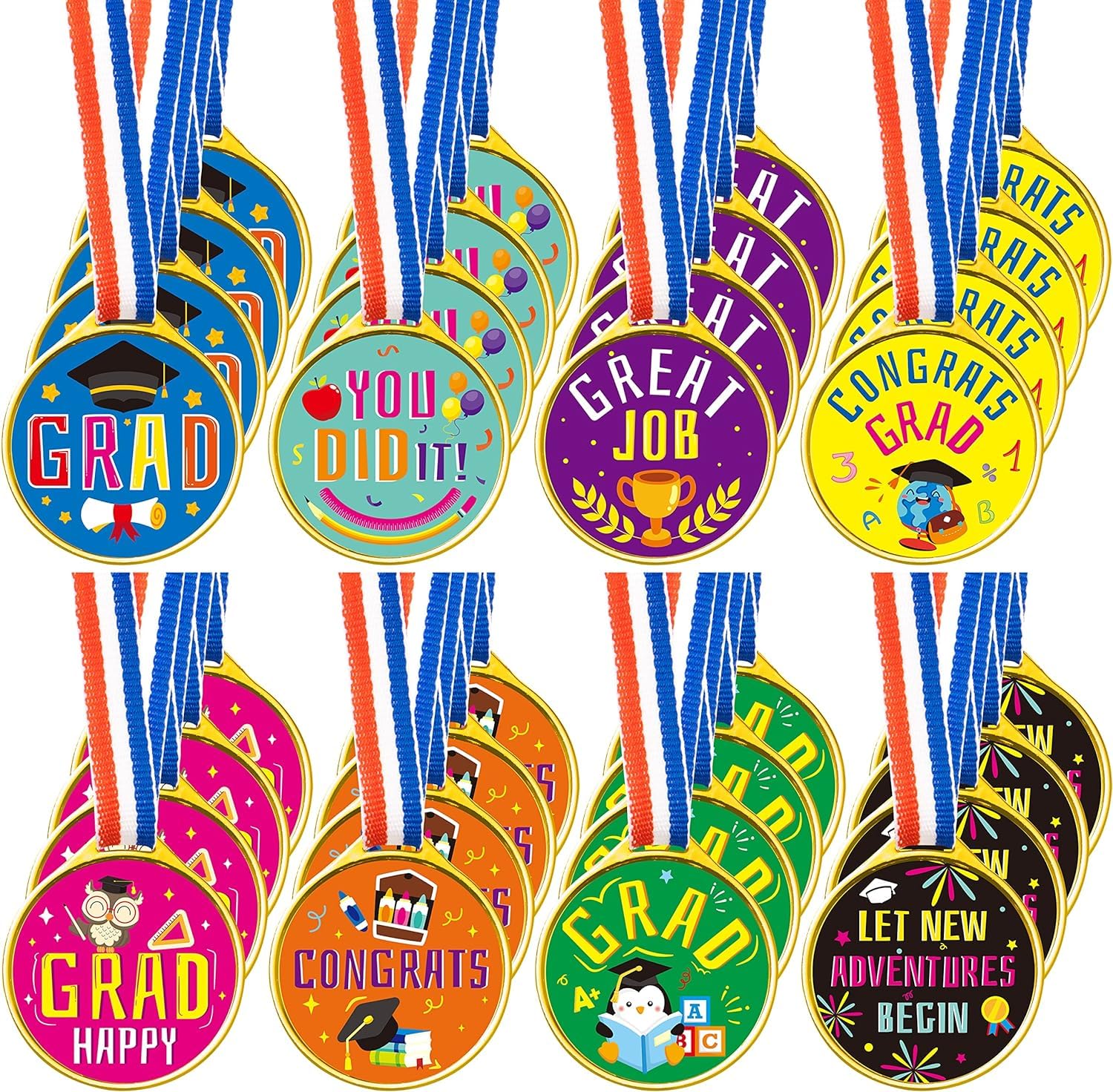 Lot de 24 bracelets de motivation en silicone multicolores avec messages inspirants, 8 couleurs Lot de 24 bracelets de motivation en silicone multicolores avec messages inspirants, 8 couleurs