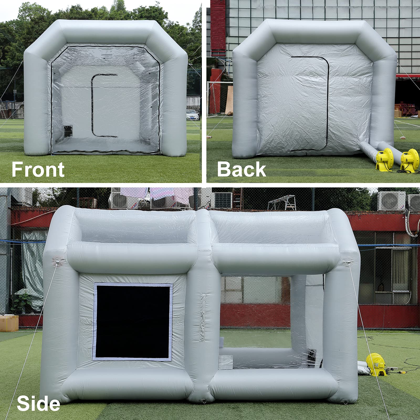 Portable Paint Booth, 13X10X8FT Inflatable Paint Booth with Two 450W