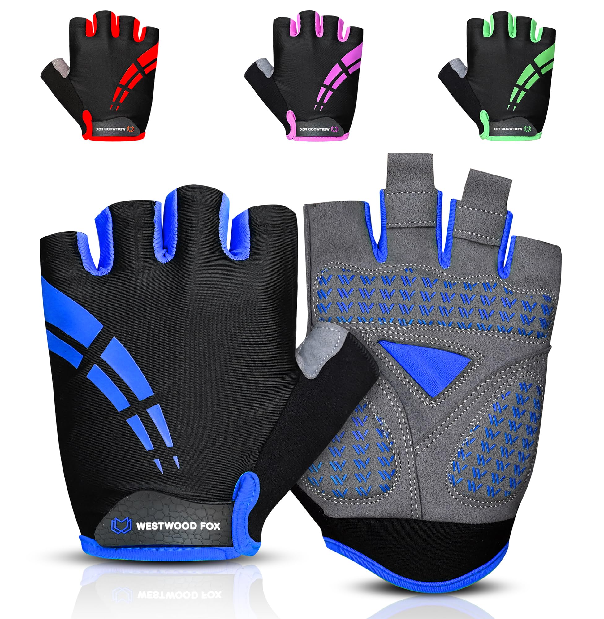 Cycling Gloves for Men Women,Half Finger Unisex Gel Padded Anti-Slip Mountain Bike Gloves, Breathable Shock Absorption Grip Palm Bicycle Summer Riding MTB Bike Gloves