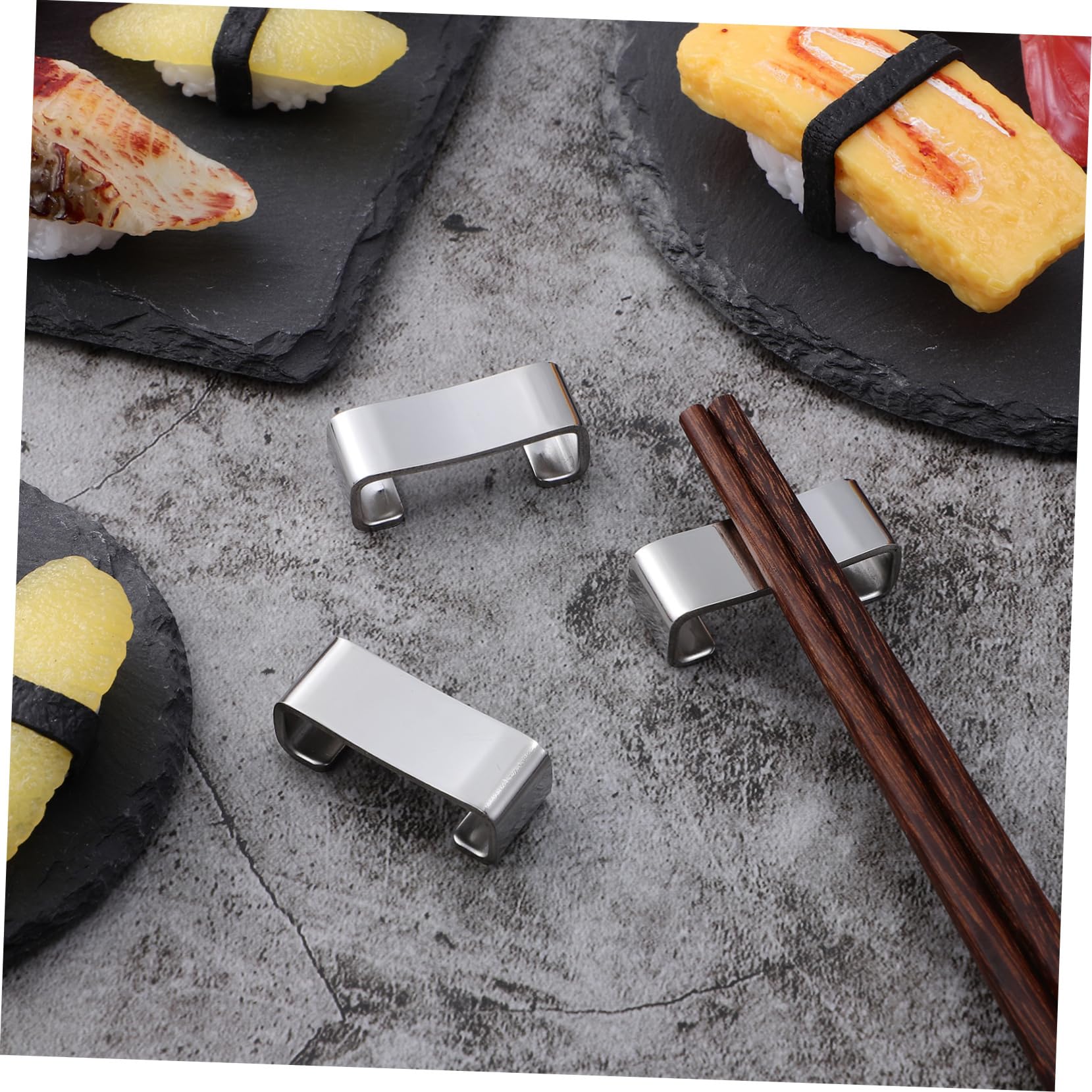 CIYODO 3 Pcs Cutlery Rack Chopsticks Rest Non- Slip Spoon Rest Chopstick Rest Heavy Duty Brackets Tableware Rest Holder Utensil Rest Spoon Rest Holder Utensil Stand Stainless Steel Silver