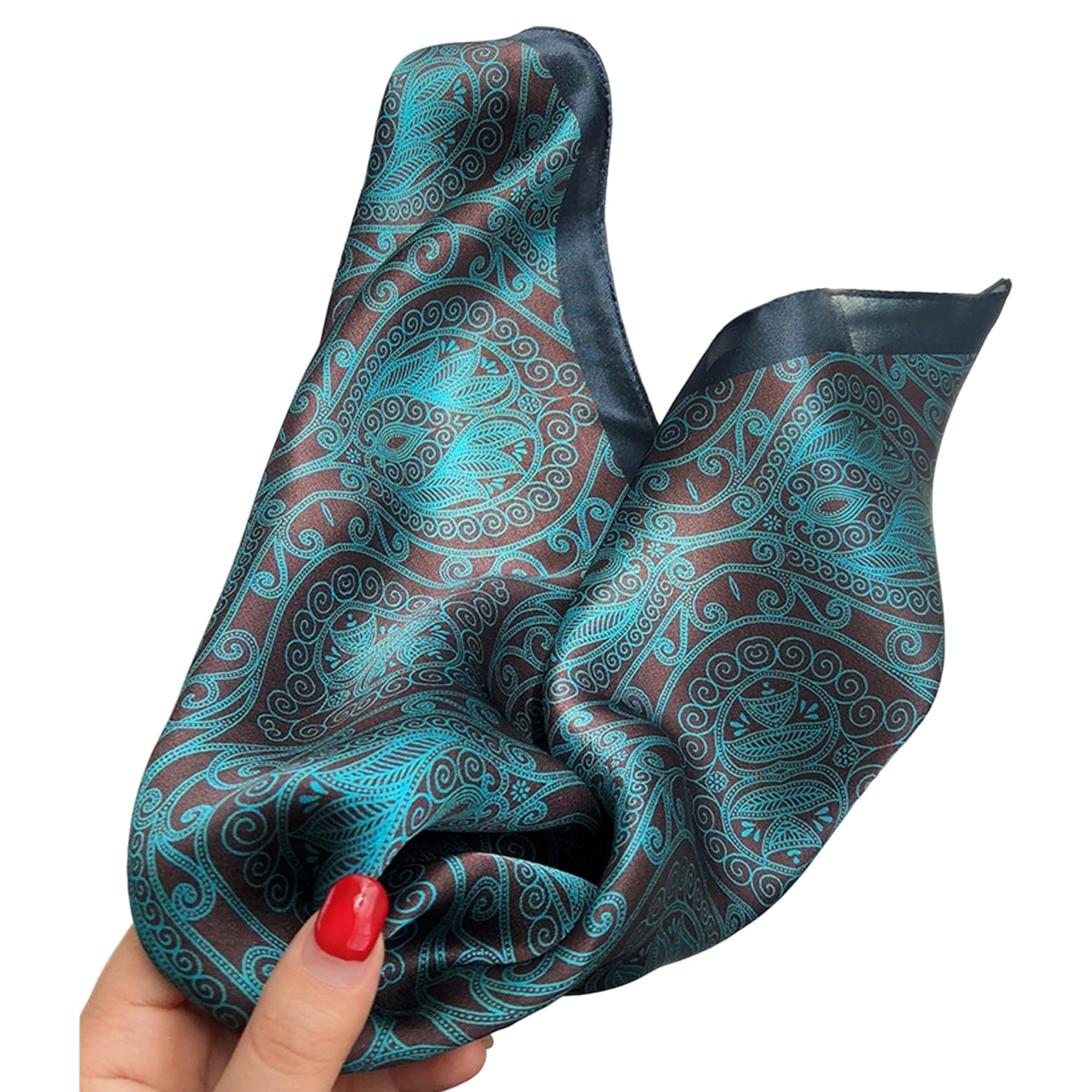 Bufanda de cuello 100 % seda de morera, 21 x 21 pulgadas, bufanda cuadrada estampada pequeña para mujer, paquete de regalo