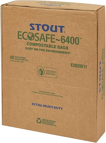 Miniatura 13 de Stout e2430e8513galones 24" x 30" Heavy Duty biodegradables bolsas de basura, 45bolsas por caja, astm6400, verde, fabricado en Estados Unidos por