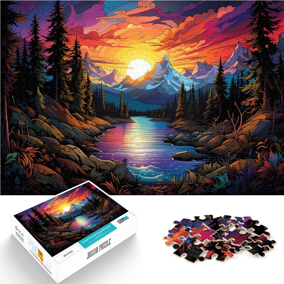 Jigsaw Puzzles for Adults 2000 Piece Banff National Park Quiz game Brain intelligence challenge addictive toys 27.56 in x39.37 in for 14 year olds โ image 1