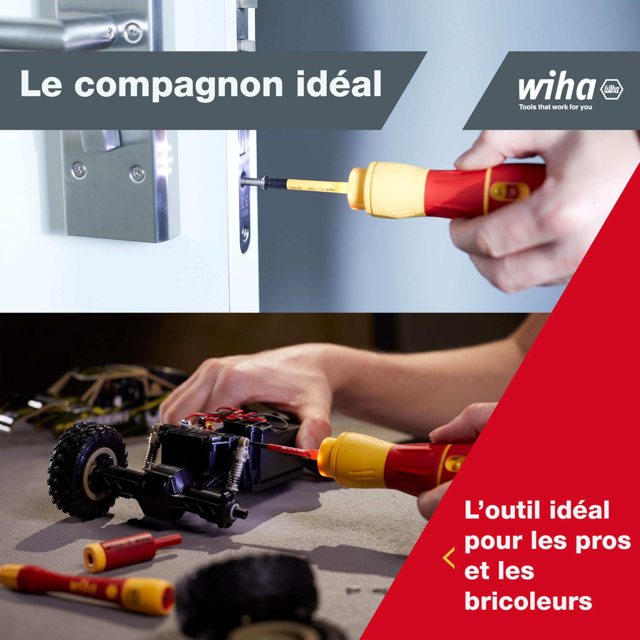 Wiha Tournevis électrique speedE® II sans fil visseuse (44318) avec embouts isolés slim, piles, câble USB, L-Boxx Mini) | Serrage à 0,4 Nm et 1 Nm | (44318) Torque 0.4Nm + 1Nm I L-Boxx Mini I batteries, USB charging cable I LED light I cordless screwdrive