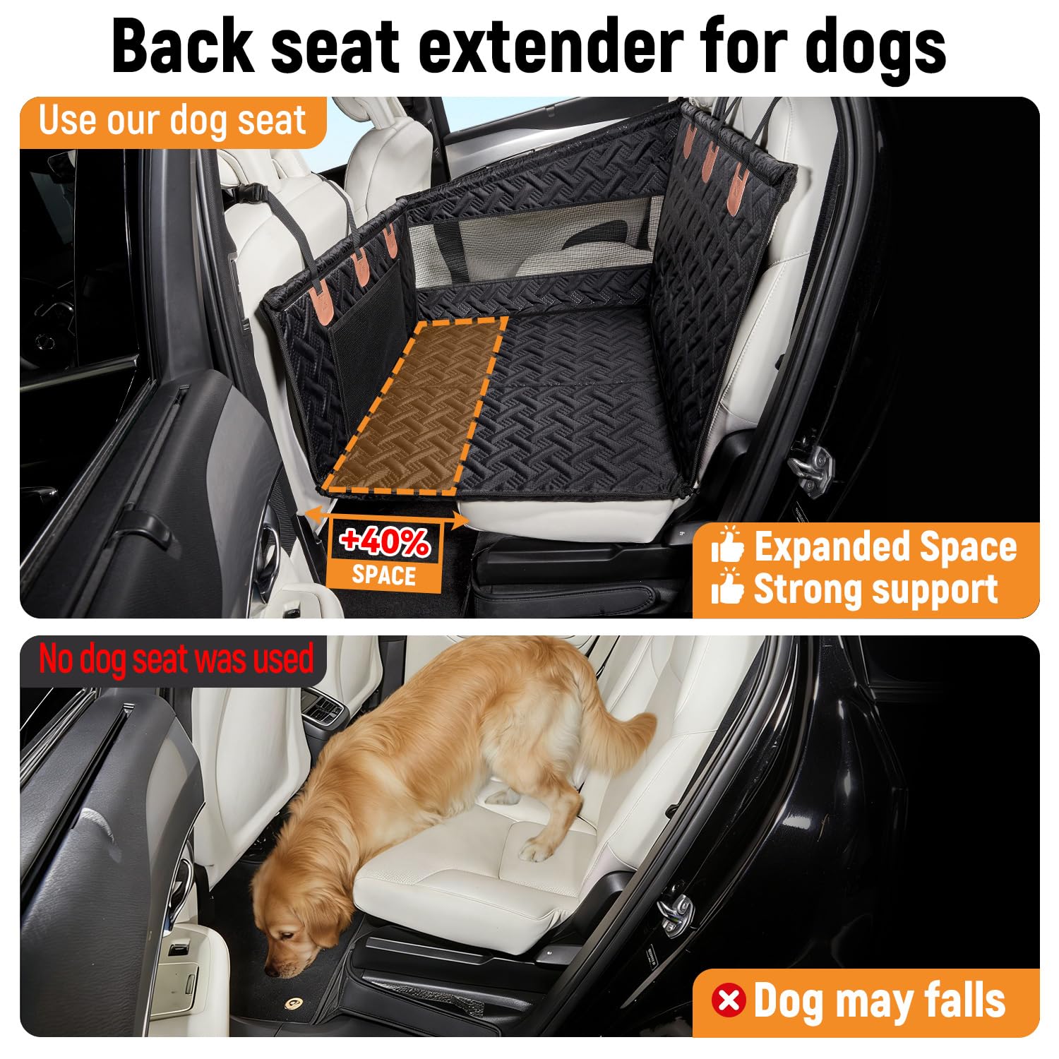 YJGF Large Dog Car Seat Large Size Dog,Pet Car Seat Cover for Back Seat Extende,Pet Booster - image 2