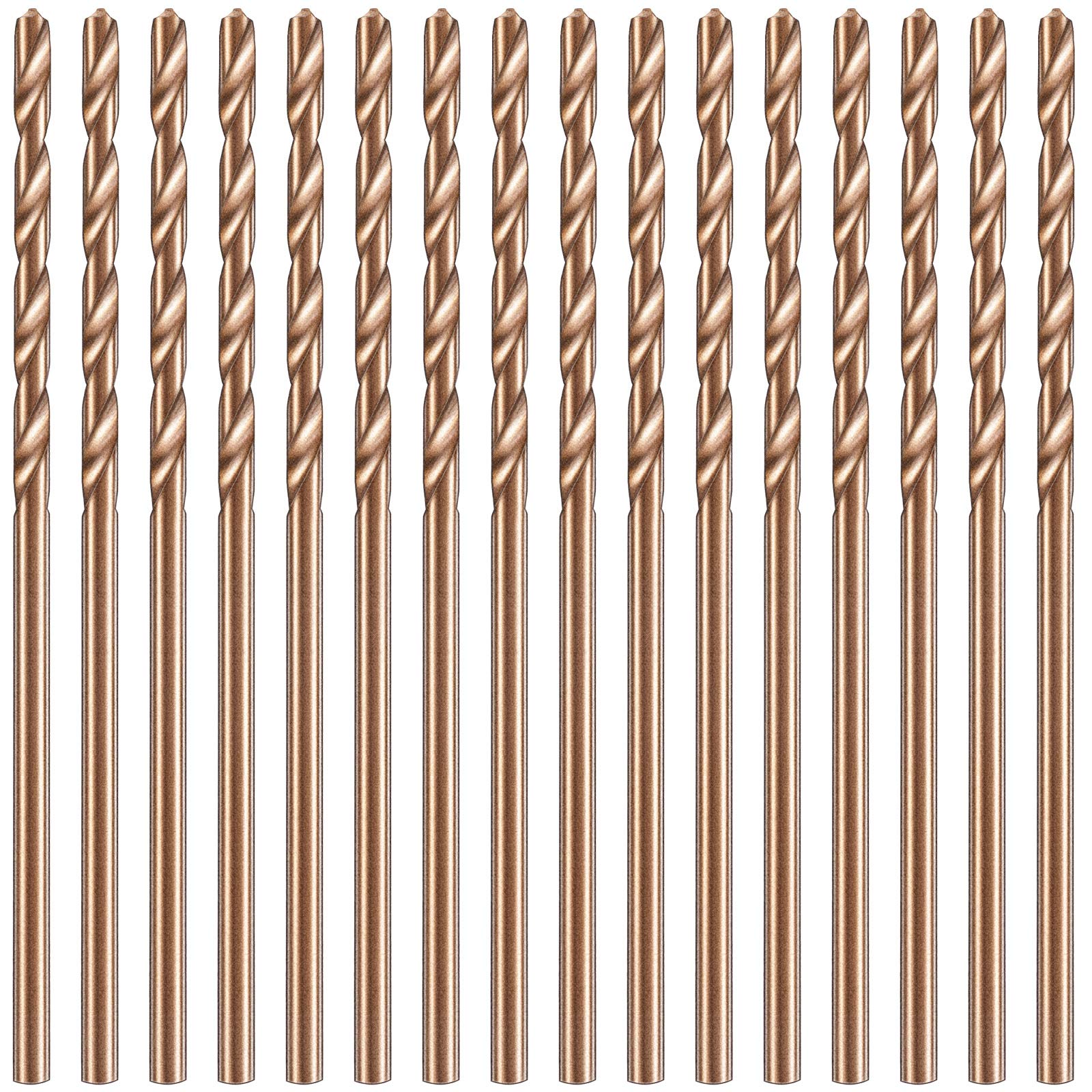 Mudder 15 Pieces 1/16" Drill Bit M35 High Speed Steel Twist Cobalt Drill Bit Set for Hardened Metal Stainless Steel Cast Iron Woodwork Plastic (1/16