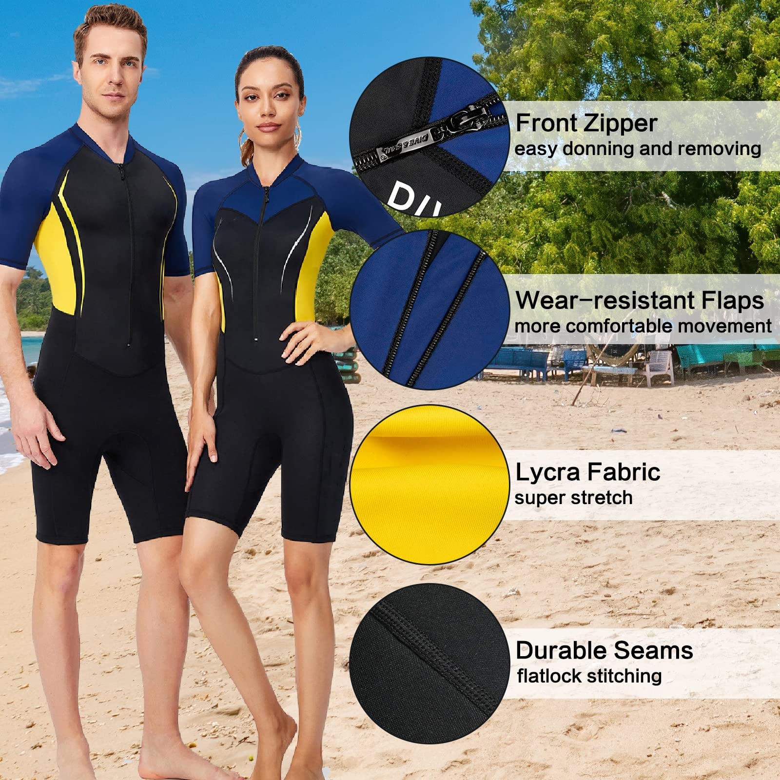 Neoprenanzug Kurz Frontreißverschluss Damen Herren - Ultra Stretch Nassanzug Für Schnorcheln Tauchen Surfen (Women Pink, L)